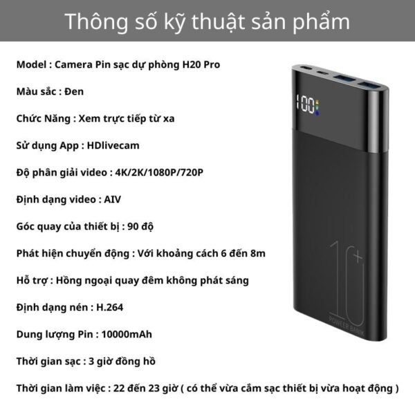 Camera tích hợp camera sạc dự phòng H20 pro ảnh thư viện sản phẩm 57