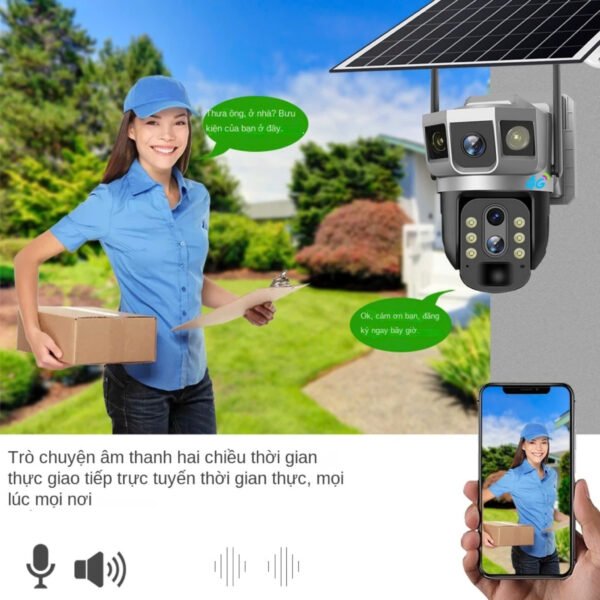 Lắp Camera Zoom 10X – 3 mắt sim 4G V380 sử dụng điện năng lượng mặt trời Giá rẻ hình ảnh thư viện sản phẩm 9