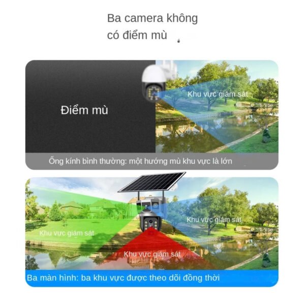 Lắp Camera Zoom 10X – 3 mắt sim 4G V380 sử dụng điện năng lượng mặt trời Giá rẻ hình ảnh thư viện sản phẩm 2