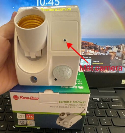 Camera ngụy trang đui đèn cảm ứng E27 điều khiển ở xa an toàn - hình ảnh 10
