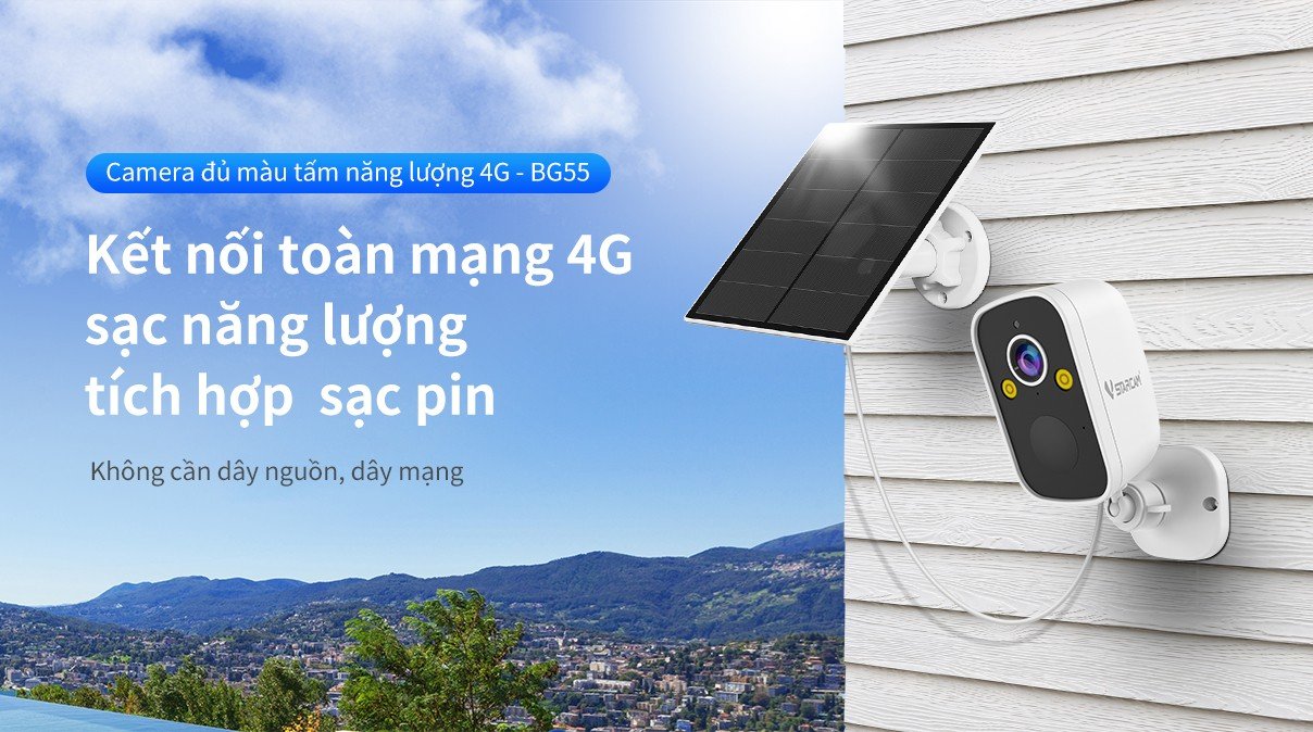 Camera năng lượng Sim 4G BG55 Nhỏ Gọn Dùng Sim Xem Từ Xa Qua Điện Thoại