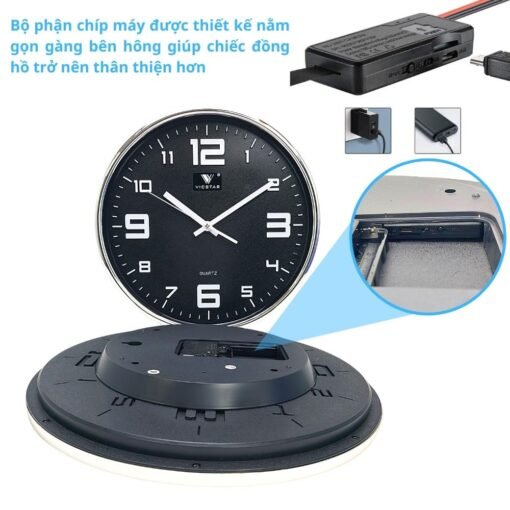 Cấu tạo phía sau của đồng hồ treo tường – Đồng Hồ Treo Tường Tích Hợp Camera
