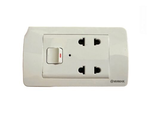 Ổ Cắm 2 Lỗ Tích Hợp Camera – ảnh 2 Thiết kế toàn bộ mặt ổ cắm điện 2 lỗ và một công tắc – Ổ Cắm 2 Lỗ Tích Hợp Camera