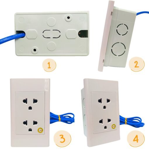 Ổ Cắm 2 Ổ Tích Hợp Camera – ảnh 3 Các góc lắp đặt và kết nối của ổ cắm điện 2 ổ 3 chấu – Ổ Cắm 2 Ổ Tích Hợp Camera