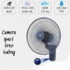Quạt Treo Tường Tích Hợp Camera – vị trí camera được đánh dấu trên cụm thân quạt treo tường