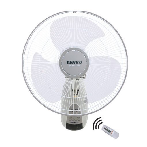 Quạt Treo Tường Tích Hợp Camera – toàn cảnh quạt treo tường và điều khiển đi kèm