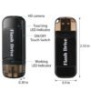 USB Bộ Nhớ Tích Hợp Camera – các nút và đèn báo được chú thích trên thân USB