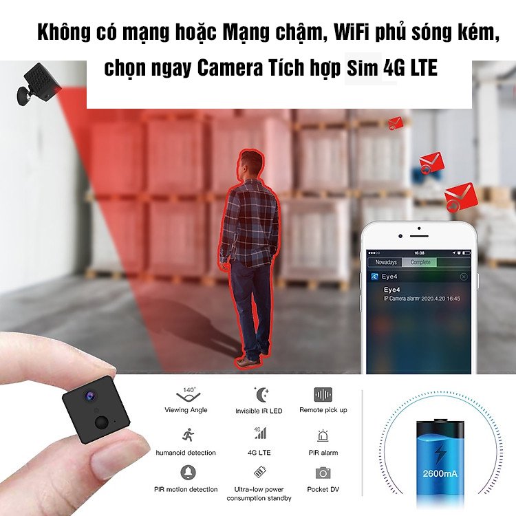 Camera 4G dạng mini pin lâu hình ảnh 6