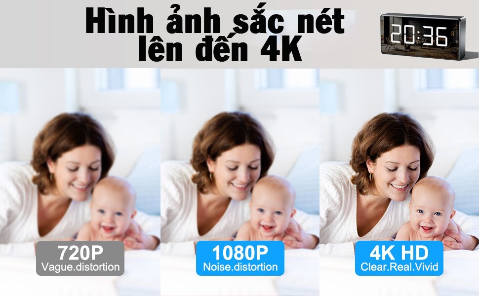 Camera an ninh mini dạng đồng hồ để bàn 4K WiFi – Giám sát an ninh bảo vệ nhà cửa ảnh sản phẩm số 16 Camera an ninh mini dạng đồng hồ để bàn 4K WiFi - Giám sát an ninh bảo vệ nhà cửa ảnh sản phẩm số 16