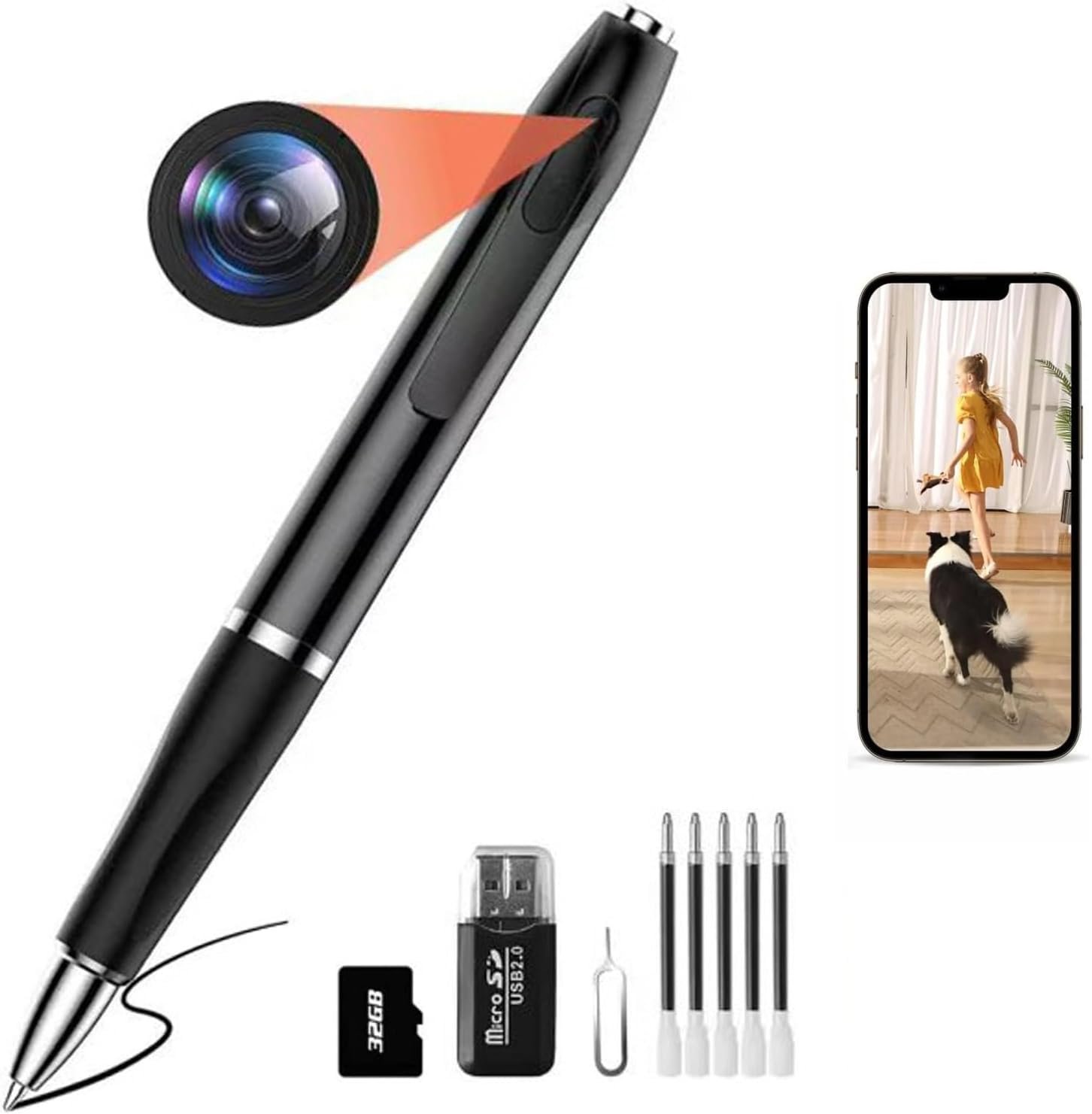 Camera an ninh mini dạng bút viết 1080P WiFi - Thiết bị an ninh thông minh cho nhà cửa hình ảnh sản phẩm Camera an ninh mini dạng bút viết 1080P WiFi - Thiết bị an ninh thông minh cho nhà cửa hình ảnh sản phẩm