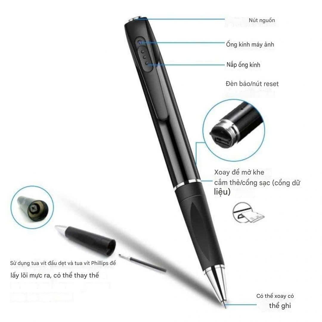 Camera an ninh mini dạng bút viết 2K WiFi - An ninh gia đình, giám sát cửa hàng hình ảnh sản phẩm Camera an ninh mini dạng bút viết 2K WiFi - An ninh gia đình, giám sát cửa hàng hình ảnh sản phẩm