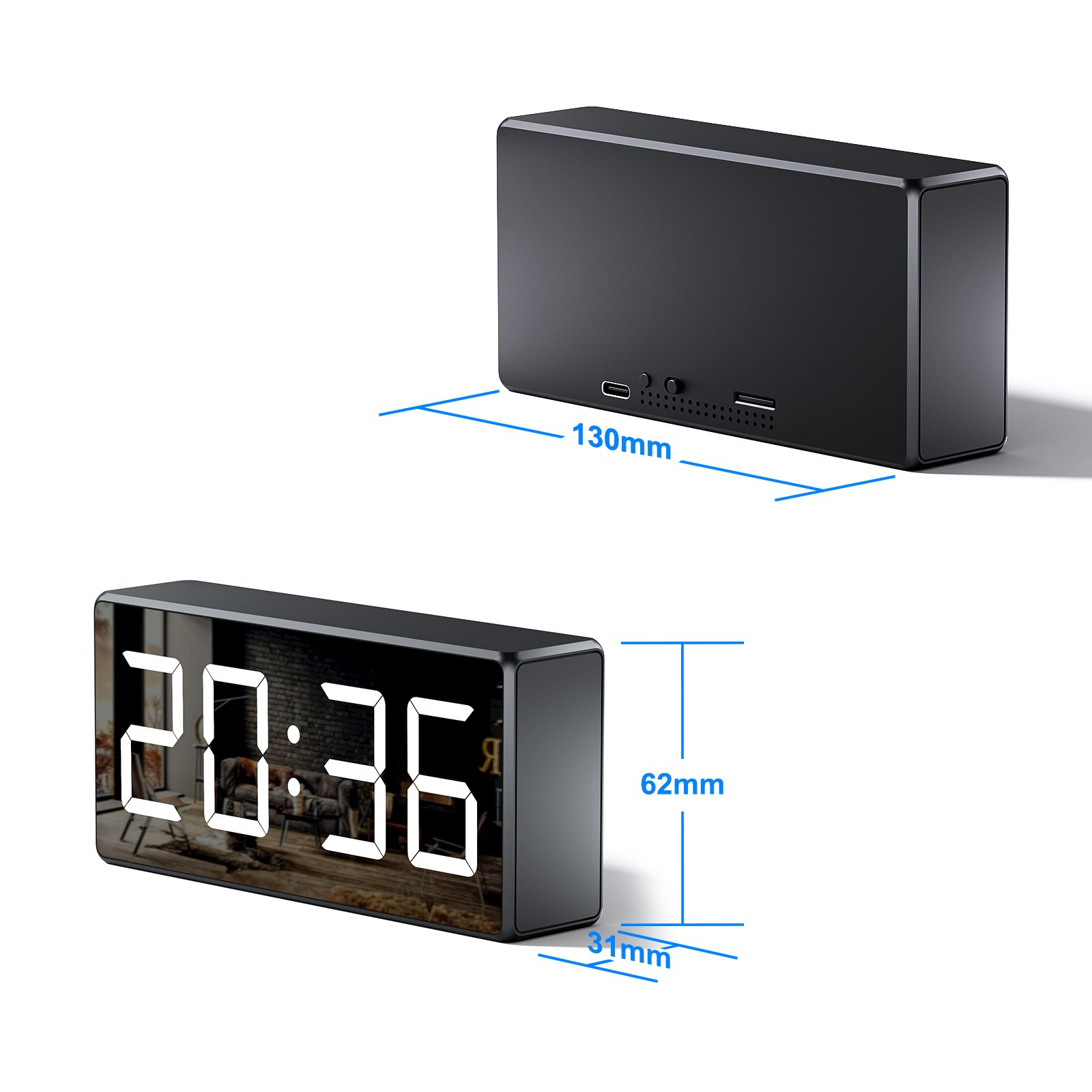 Camera an ninh mini dạng đồng hồ để bàn 4K WiFi - Giám sát an ninh, bảo vệ nhà cửa hình ảnh sản phẩm Camera an ninh mini dạng đồng hồ để bàn 4K WiFi - Giám sát an ninh, bảo vệ nhà cửa hình ảnh sản phẩm