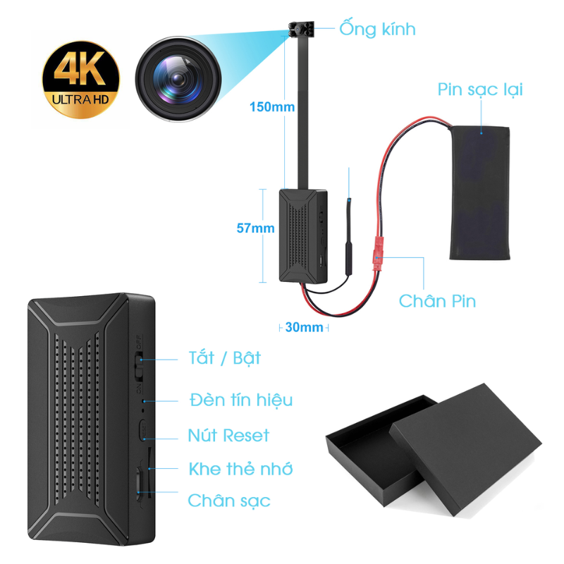 Camera an ninh mini V99P 4K WiFi - Giám sát an ninh, bảo vệ nhà cửa hình ảnh sản phẩm