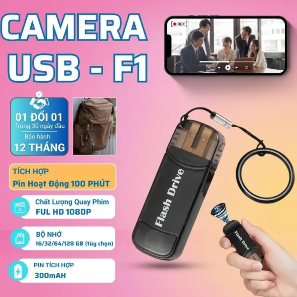 Camera USB Nhỏ Gọn F1 1080P – Ghi Hình Cá Nhân Có Thông Báo – ảnh sản phẩm 1