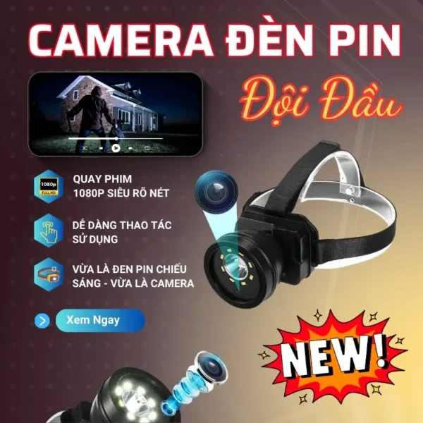 Đèn Pin Đội Đầu Tích Hợp Camera X700 1080P – Ghi Hình Cá Nhân Có Thông Báo – ảnh sản phẩm 1