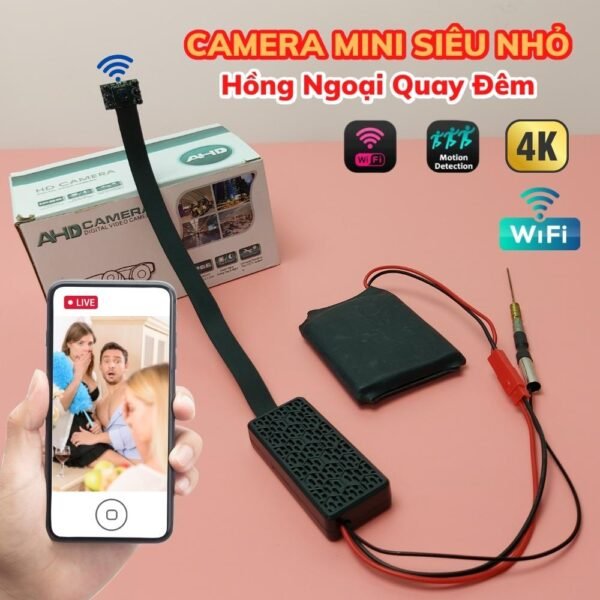 Camera Mini Nhỏ Gọn HQ V99 WiFi 4K – Quan Sát Tài Sản Có Thông Báo – ảnh sản phẩm 1