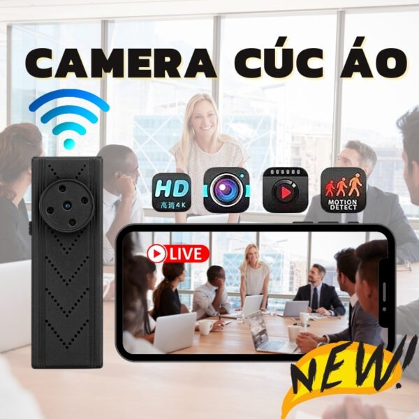 Cúc Áo Tích Hợp Camera HQ-X9 4K – Ghi Hình Cá Nhân Có Thông Báo – ảnh sản phẩm 1