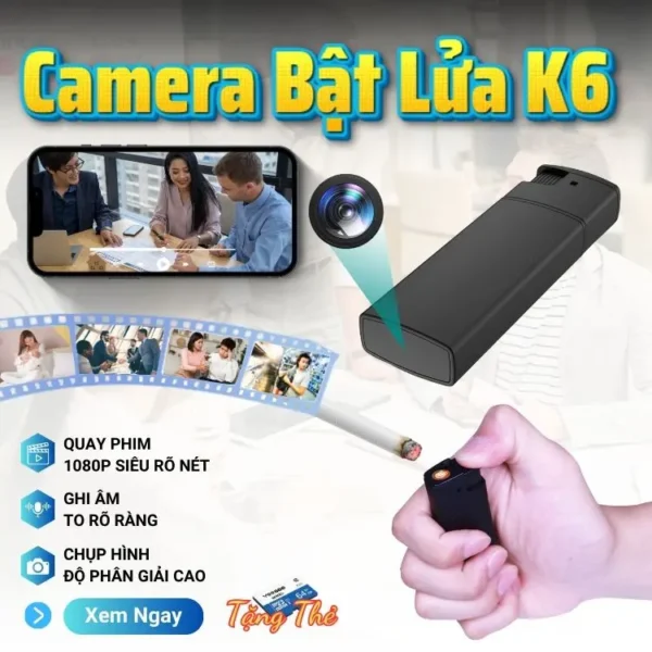 Thiết Bị Dạng Bật Lửa Tích Hợp Camera K6 1080P – Ghi Hình Cá Nhân Có Thông Báo – ảnh sản phẩm 1