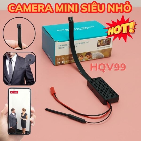 Camera Mini Nhỏ Gọn HQV99 WiFi 4K – Quan Sát Tài Sản Có Thông Báo – ảnh sản phẩm 1