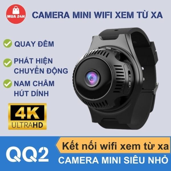 Camera Mini Nhỏ Gọn QQ2 WiFi 4K – Quan Sát Tài Sản Có Thông Báo – ảnh sản phẩm 1