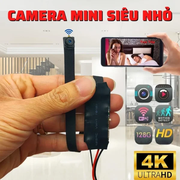Camera Mini Nhỏ Gọn V99 4K – Quan Sát Tài Sản Có Thông Báo – ảnh sản phẩm 1