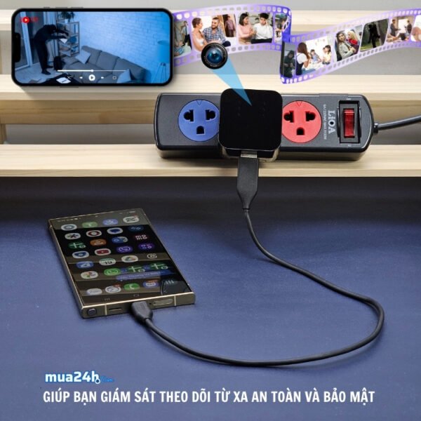 Cốc Sạc Tích Hợp Camera WiFi 4K – Quan Sát Tài Sản Có Thông Báo – ảnh sản phẩm 3