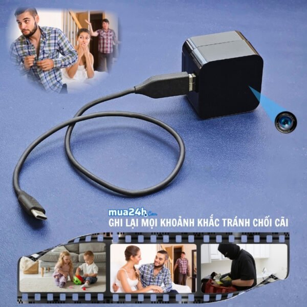 Cốc Sạc Tích Hợp Camera WiFi 4K – Quan Sát Tài Sản Có Thông Báo – ảnh sản phẩm 4