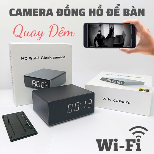 Đồng Hồ Để Bàn Tích Hợp Camera T7 WiFi 4K – Quan Sát Tài Sản Có Thông Báo – ảnh sản phẩm 3