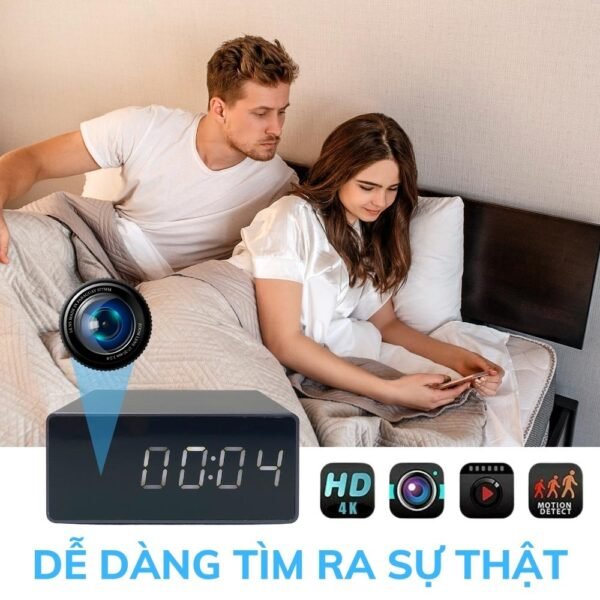 Đồng Hồ Để Bàn Tích Hợp Camera T7 WiFi 4K – Quan Sát Tài Sản Có Thông Báo – ảnh sản phẩm 4