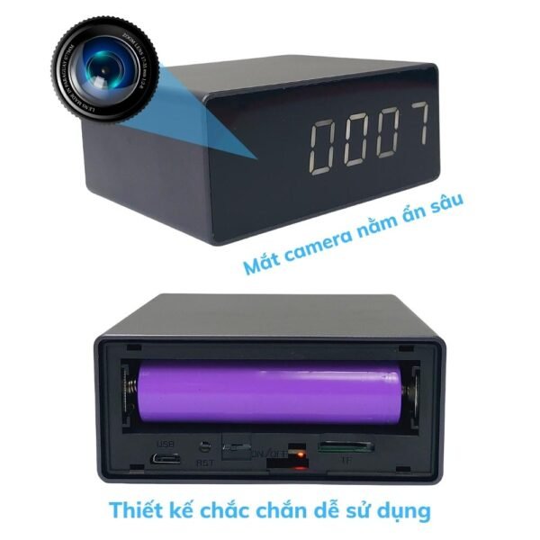 Đồng Hồ Để Bàn Tích Hợp Camera T7 WiFi 4K – Quan Sát Tài Sản Có Thông Báo – ảnh sản phẩm 6