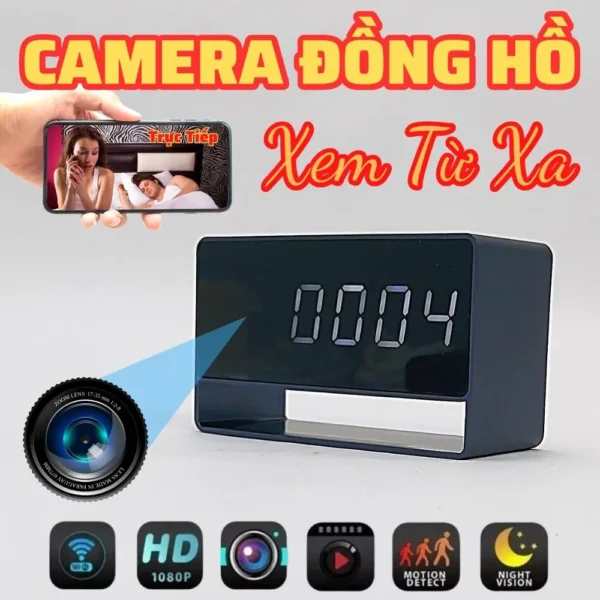 Đồng Hồ Để Bàn Tích Hợp Camera T8 WiFi 4K – Quan Sát Tài Sản Có Thông Báo – ảnh sản phẩm 1