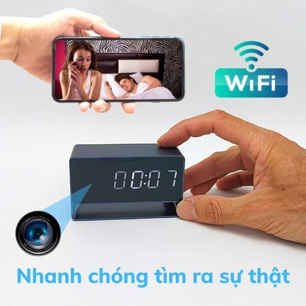 Đồng Hồ Để Bàn Tích Hợp Camera T8 WiFi 4K – Quan Sát Tài Sản Có Thông Báo – ảnh sản phẩm 3