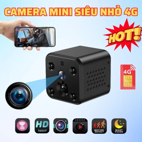 Camera Mini Nhỏ Gọn X73 SIM 4G 1080P – Quan Sát Tài Sản Có Thông Báo – ảnh sản phẩm 1