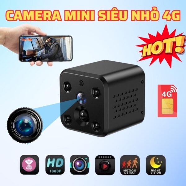Camera Mini Nhỏ Gọn X73 SIM 4G 1080P – Quan Sát Tài Sản Có Thông Báo – ảnh sản phẩm 2