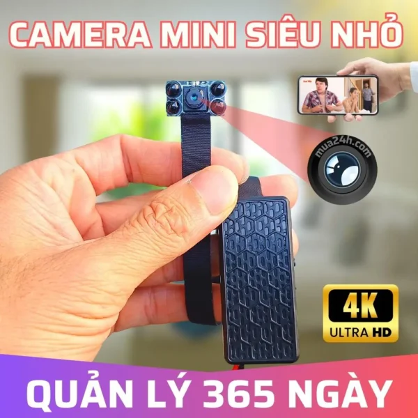 Camera Mini Nhỏ Gọn HQV99 Pro 4K – Quan Sát Tài Sản Có Thông Báo – ảnh sản phẩm 1