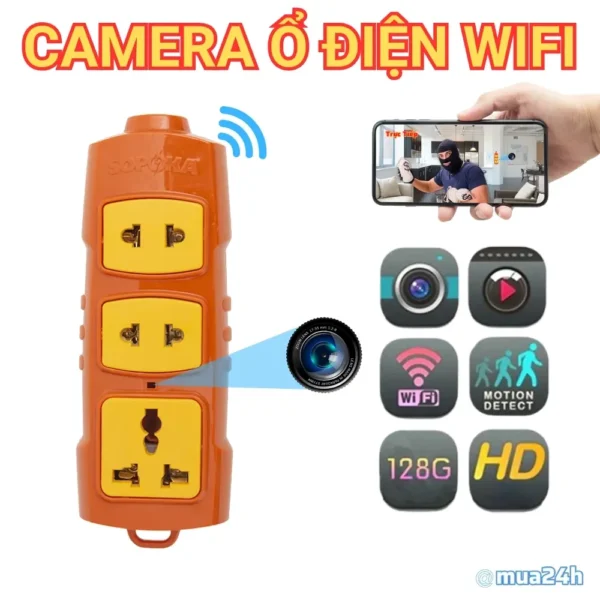 Ổ Cắm Điện Tích Hợp Camera V12 Pro WiFi 4K – Quan Sát Tài Sản Có Thông Báo – ảnh sản phẩm 1