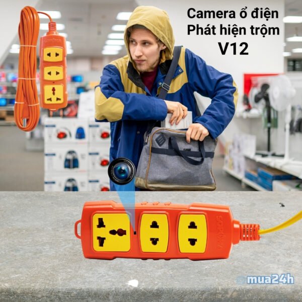 Ổ Cắm Điện Tích Hợp Camera V12 Pro WiFi 4K – Quan Sát Tài Sản Có Thông Báo – ảnh sản phẩm 3