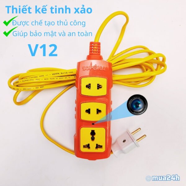 Ổ Cắm Điện Tích Hợp Camera V12 Pro WiFi 4K – Quan Sát Tài Sản Có Thông Báo – ảnh sản phẩm 4