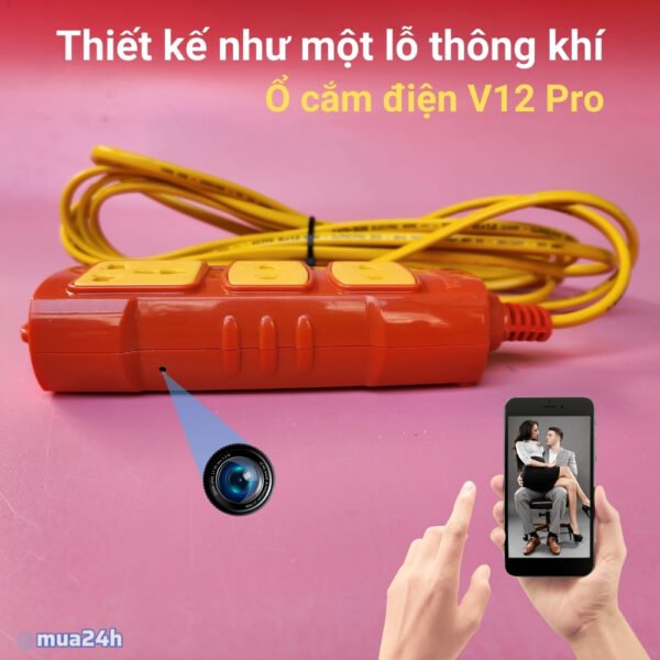 Ổ Cắm Điện Tích Hợp Camera V12 Pro WiFi 4K – Quan Sát Tài Sản Có Thông Báo – ảnh sản phẩm 6
