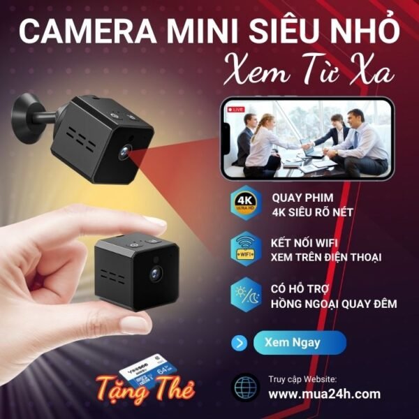 Camera Mini Nhỏ Gọn X6D Pro WiFi 4K – Quan Sát Tài Sản Có Thông Báo – ảnh sản phẩm 2