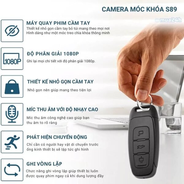 Móc Khóa Tích Hợp Camera S89 1080P – Ghi Hình Cá Nhân Có Thông Báo – ảnh sản phẩm 4